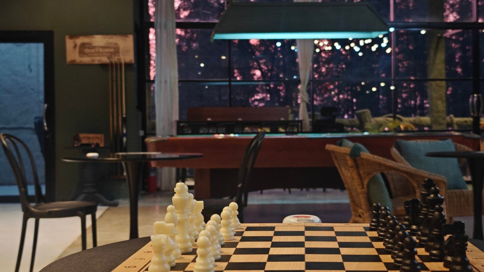 Play chess or pool at Monkey Business coworking space, Koh Lanta